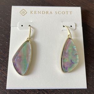 Kendra Scott McKenna Gold Small In Lilac Abalone Drop Earrings